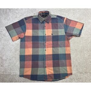Vintage Knights Sportswear Mens Plaid Short‎ Sleeve Button Down Shirt Size S EUC